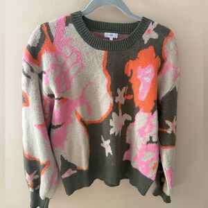 VOY floral abstract print crewneck sweater sz S